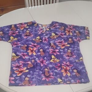 Curious George Scrub Top